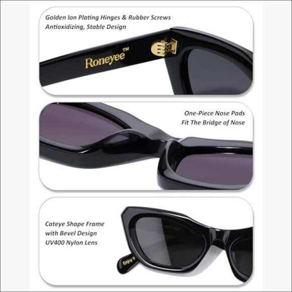 Non-Polarized Cat Eye Sunglasses with UV400 Nylon Lenses, Acetate Frame main image 7